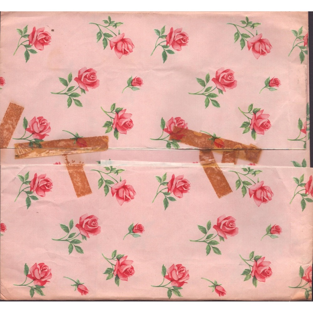 Vintage Mid Century Baby Gift Wrap Ephemera Pink Rose Blue Sleeping Infant G-VG - Picture 2 of 6